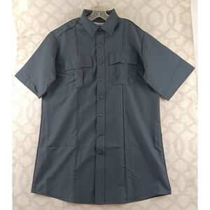 Blauer Mens Dark Navy Short Sleeve Uniform Shirt Tall L 16-16.5